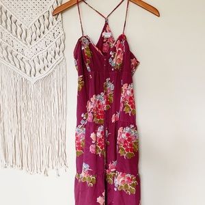 American Eagle tired floral midi dress